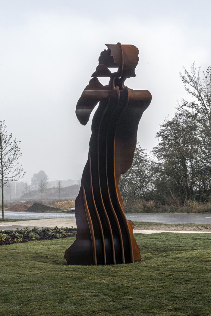 Twofold 2019 Corten steel, Nick Hornby