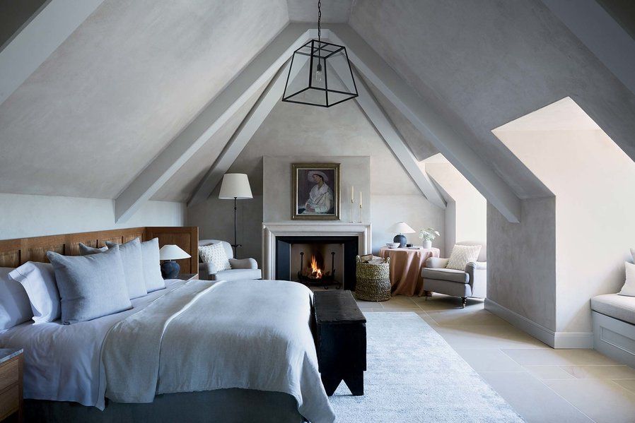 Bedroom interior at Heckfield Place Hampshire.